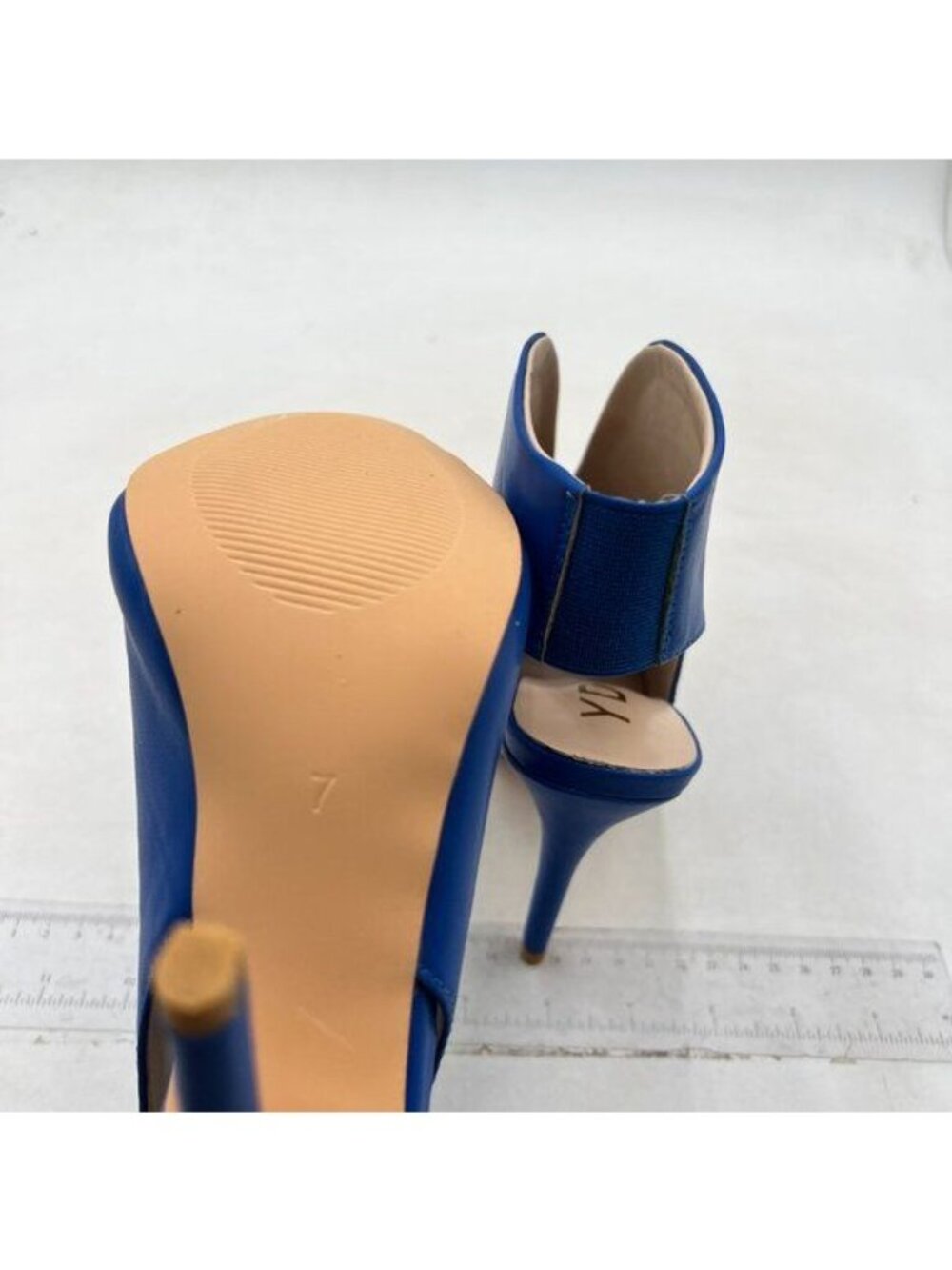 YDN Women's Chic Slingback Peep Toe Stiletto High Heel Sandals Ankle Boots Blue - Picture 6 of 8